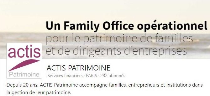 Mise en ligne de la page Linkedin Actis Patrimoine